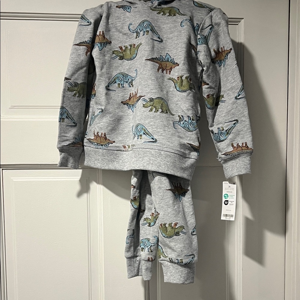 Carter's Gray Dinosaur Matching Set